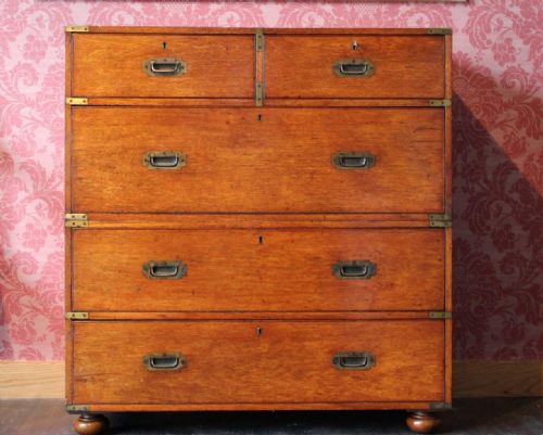 A Mahogany Victorian Period Antique Military Chest
