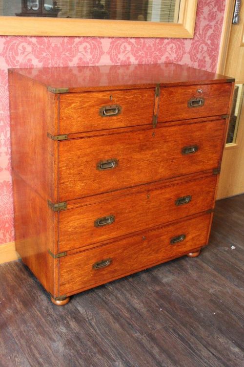 fig 1. A Mahogany Victorian Period Antique Military Chest