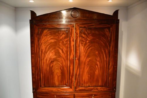 fig 1. A Stylish Mahogany Regency Period Antique Linen Press