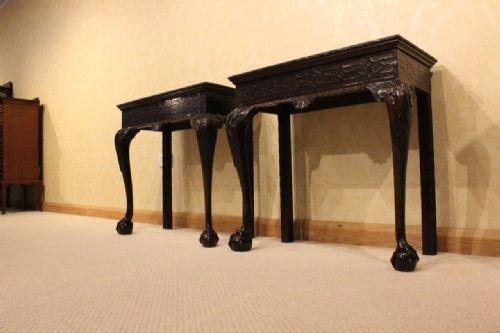 fig 1. A Good Pair Of Mahogany George II Style Irish Chippendale Side Tables