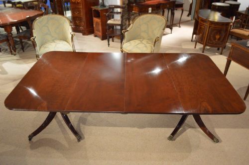 fig 1. A Mahogany Regency Period Twin Pedestal Antique Dining Table