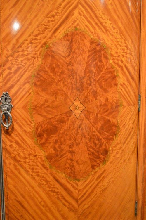 fig 1. A Stunning Satinwood Inlaid Edwardian Period Antique Wardrobe