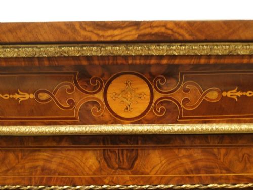 fig 1. A Fine Quality Burr Walnut & Marquetry Inlaid Victorian Period Antique Pier Cabinet