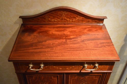 fig 1. A Mahogany & Marquetry Inlaid Edwardian Period Music Cabinet
