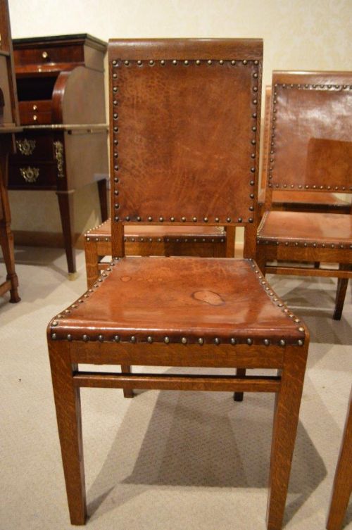 fig 2. A Rare Set Of 8 Arthur Simpson Oak Antique Dining Chairs