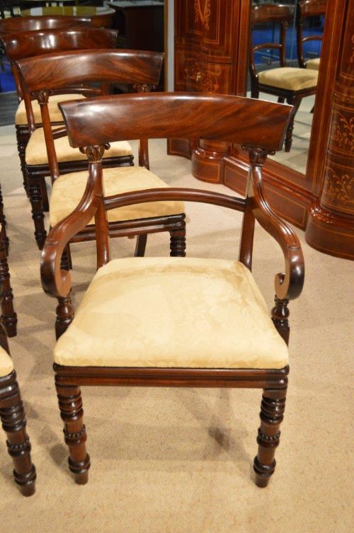 fig 1. A Good Set Of 8 Mahogany William IV Period Dining Chairs