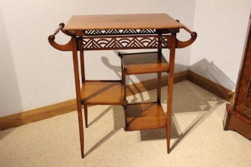 An Oak Aesthetic Period Occasional Table After a Design by E.w. Godwin