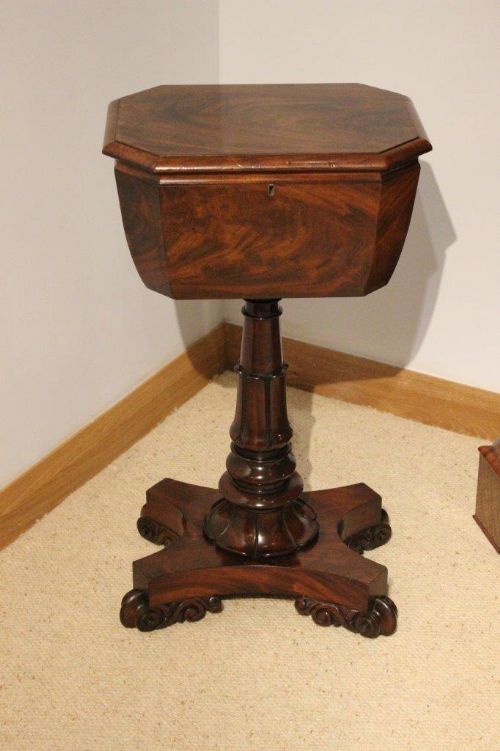 A Mahogany William IV Period Antique Teapoy