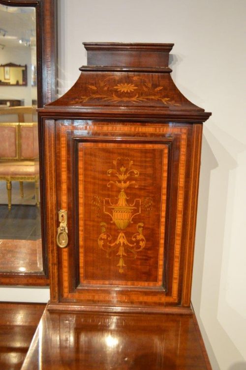 fig 1. A Mahogany Inlaid Edwardian Period Antique Dressing Table