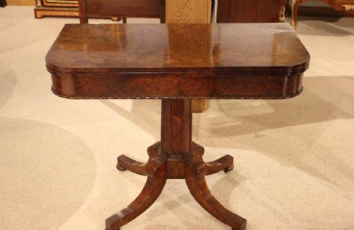 A Thuya Wood  William IV Period Fold Over Card Table