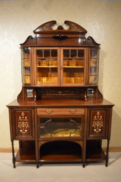 A Mahogany Inlaid Late Victorian Period Chiffonier by Maple & Co