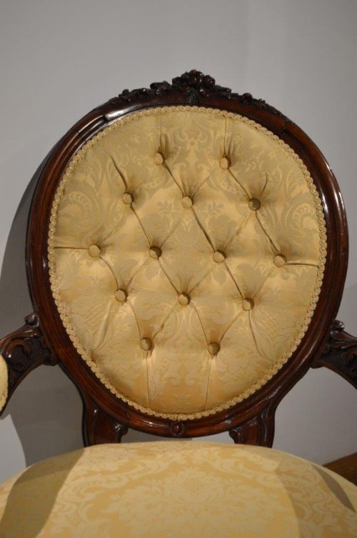 fig 1. A Beautiful Rosewood Victorian Period Open Armchair