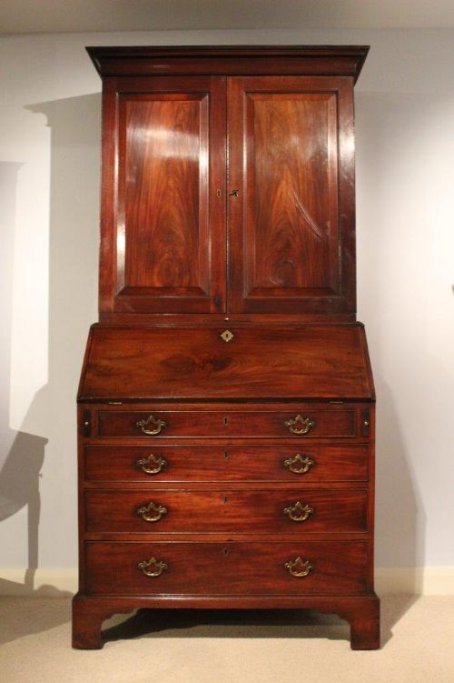A Mahogany George III Period Bureau Bookcase