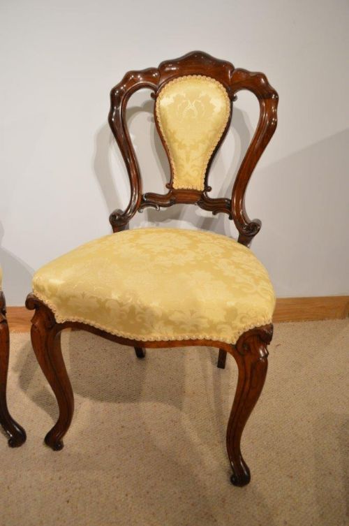 fig 1. A Stunning Quality Set Of 4 Rosewood Victorian Period Dining Chairs