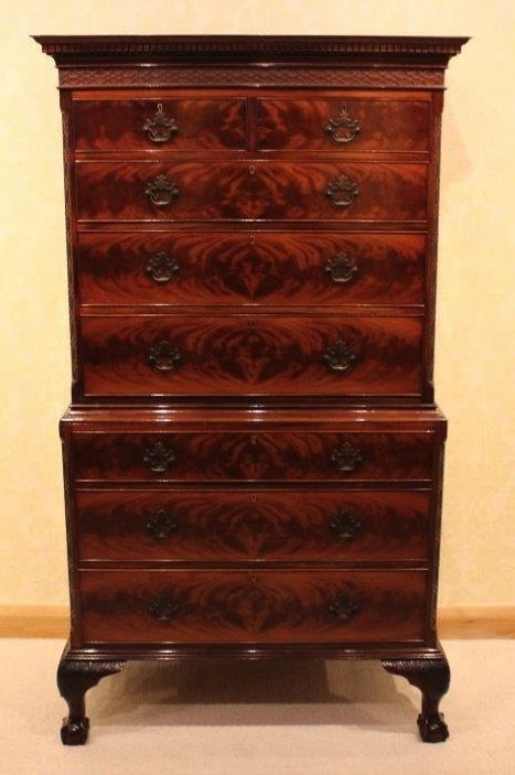 A Beautiful Mahogany Edwardian Period Antique Chest on Chest