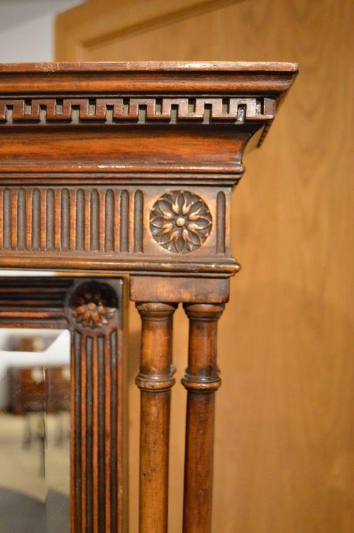 fig 1. A Mahogany Chippendale Revival Antique Cheval Mirror