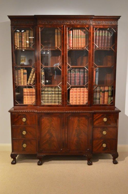 A Small Mahogany Chippendale Style Bookcase by James Shoolbred & Co
