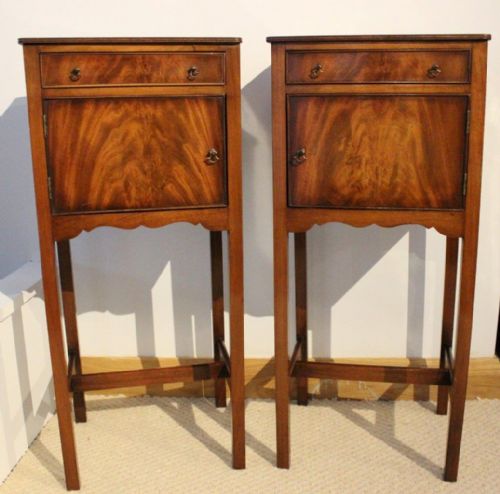 A Good Pair of Mahogany Georgian Style Bedside Cabinets