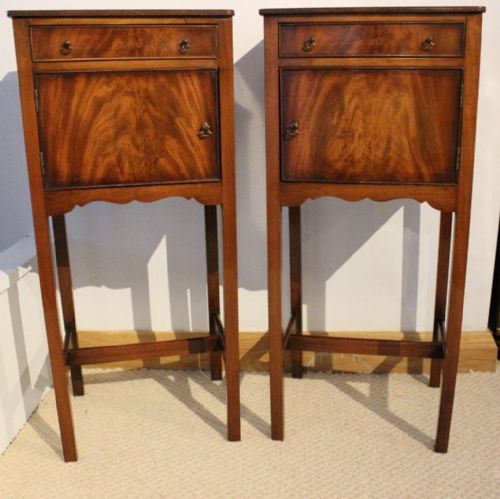 fig 1. A Good Pair Of Mahogany Georgian Style Bedside Cabinets