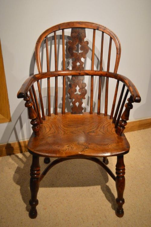 A Yew Wood 19th Century Windsor Armchair