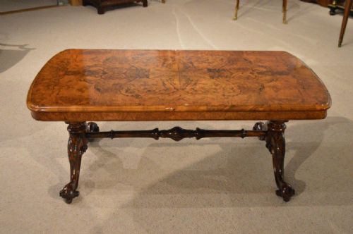 A Beautiful Burr Walnut Victorian Period Antique Coffee Table (Adapted)