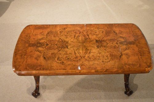 fig 1. A Beautiful Burr Walnut Victorian Period Antique Coffee Table (Adapted)
