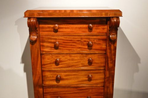 fig 1. A Mahogany Victorian Period Secretaire Wellington Chest