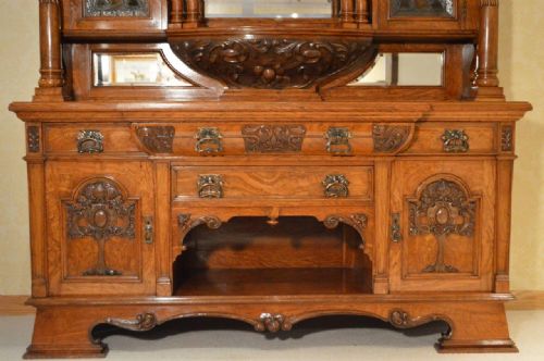 fig 1. A Superb Quality Pollard Oak Late Victorian Period Sideboard