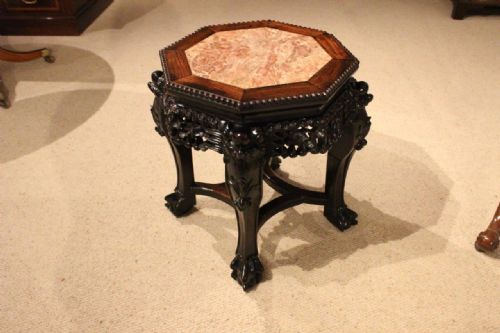 A Hardwood Chinese Octagonal Stand