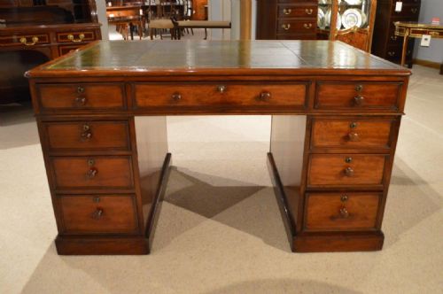 fig 1. A Good Mahogany Victorian Period Antique Partners Desk
