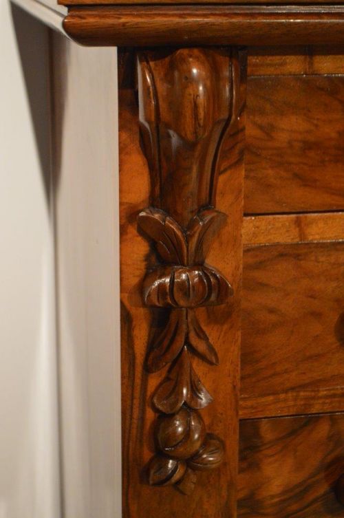 fig 1. A Beautiful Figured Walnut Victorian Period Wellington Chest