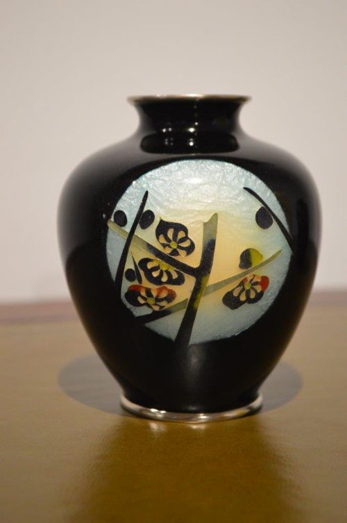 A Small Japanese Cloisonné Ovoid Vase
