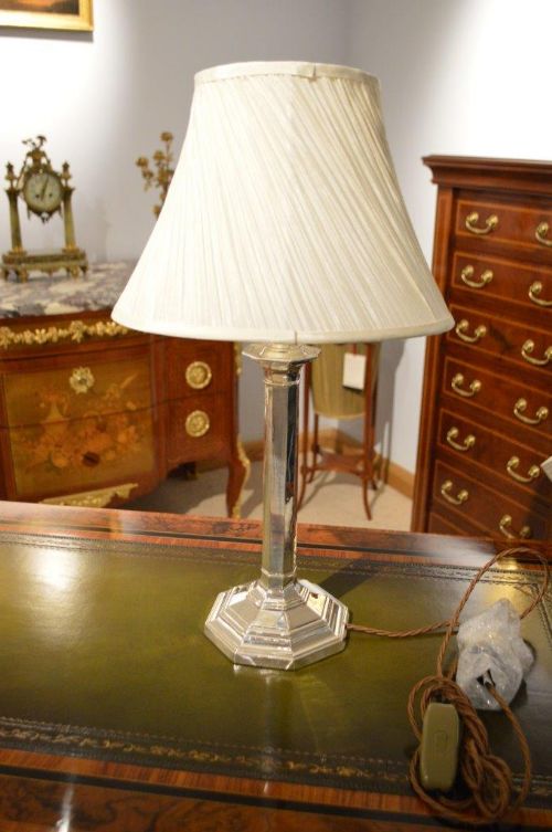 A Beautiful Solid Silver Edwardian Period Lamp