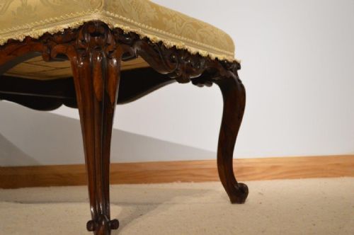 fig 1. A Rosewood Early Victorian Period Cabriole Leg Stool