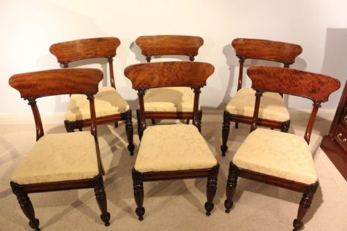 A Good Set of 6 Mahogany Late Regency/william IV Period Antique Dining Chairs