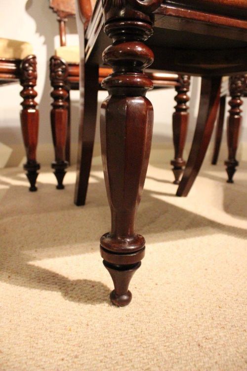 fig 1. A Good Set Of 6 Mahogany Late Regency/William IV Period Antique Dining Chairs