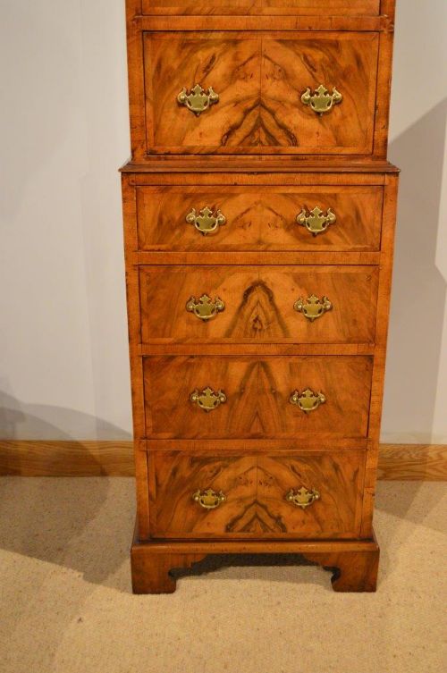 fig 1. A Slim Walnut George I Style Chest On Chest