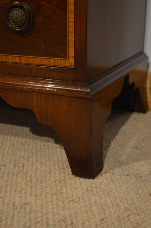 fig 1. A Small Mahogany & Satinwood Banded Edwardian Period Antique Chest Of Drawers
