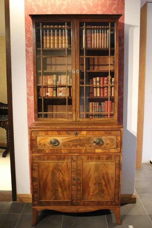 A Small Mahogany Regency Period Secretaire Bookcase
