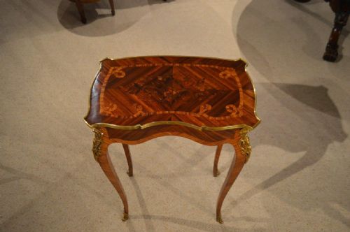 Stunning Quality French Kingwood & Marquetry Inlaid 19th Century Occasional Table
