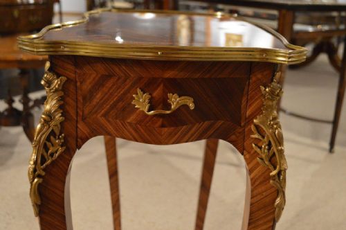 fig 1. Stunning Quality French Kingwood & Marquetry Inlaid 19th Century Occasional Table