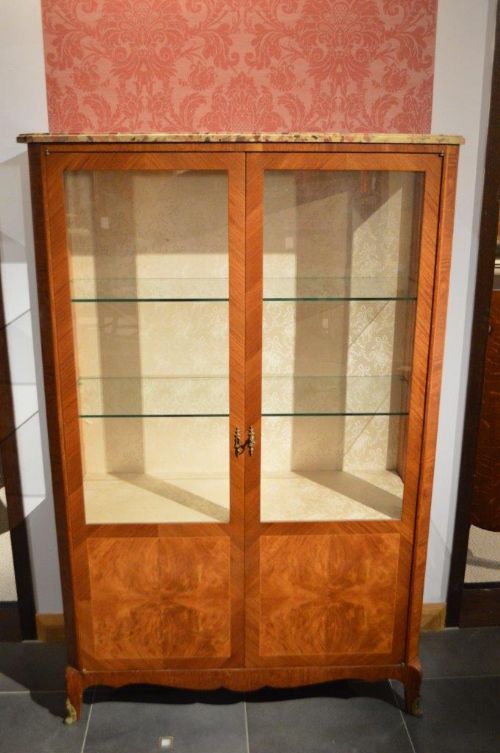 A Mahogany & Satinwood French Antique Display Cabinet