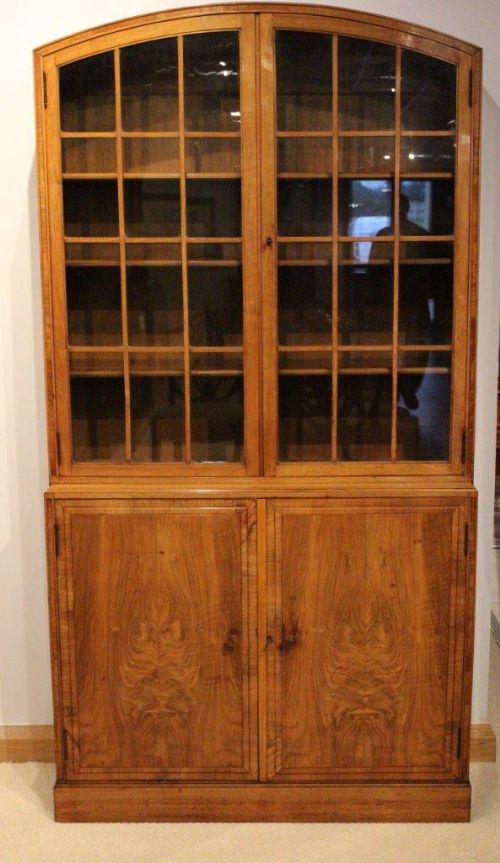 A Stylish Walnut Art Deco Period Bookcase by Heals of London