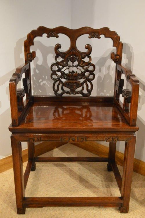 A Chinese 19th Century Hardwood Armchair