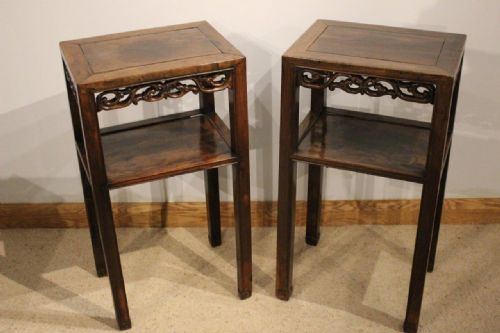 A Pair of Chinese Mid 19th Century Hardwood Stands