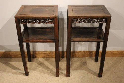 fig 1. A Pair Of Chinese Mid 19th Century Hardwood Stands