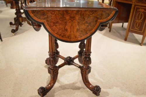 fig 1. A Stunning Quality Burr Walnut & Amboyna Victorian Period Games Tables