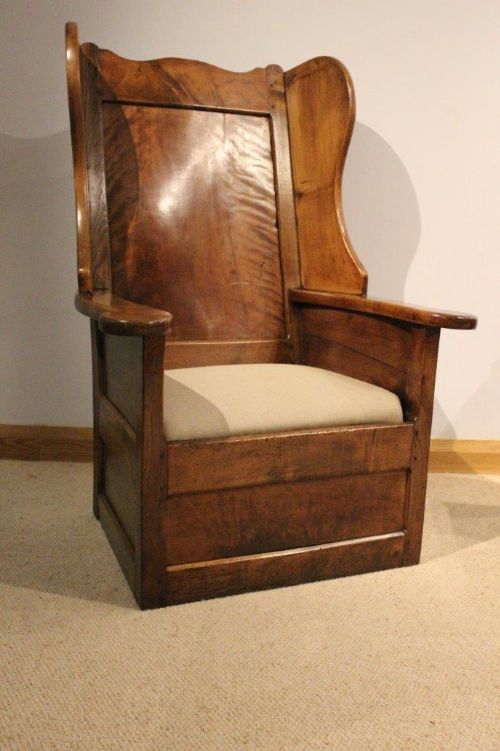 An Early 19th Century Fruitwood Lambing Chair