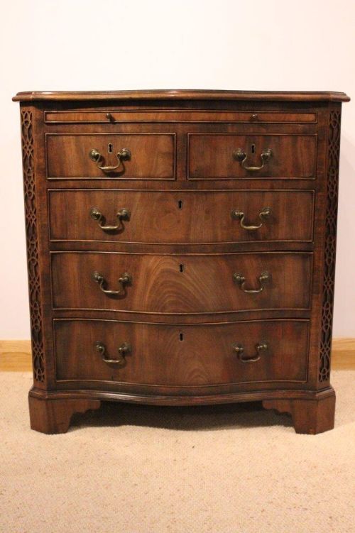 A Mahogany Chippendale Style Serpentine Bachelors Chest