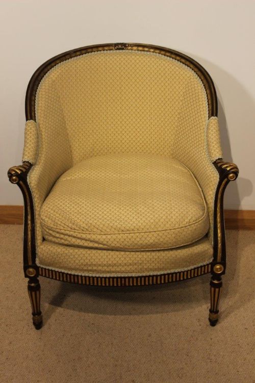 A Mahogany & Gilt Late Victorian Period Armchair